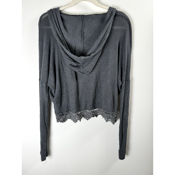 Abercrombie & Fitch Super Soft Net Knit Forest Fairy Grunge Whimsygoth Hoodie S - Picture 6 of 7